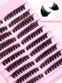 200/300/640 Pcs 80/100/60/50/30 D Thick & Curly 8-16mm Mixed DIY Eyelash Extension Kit, DIY Lower Lashes, Eyelash Album, Large Capacity Soft Individual Lashes, Easy To Create Fluffy & Natural Long Lashes At Home - Black - View 6