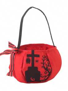 1 件全新蝴蝶结万圣节糖果袋 3D 南瓜手提包 礼物 跨境万圣节