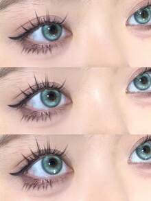 Lalens Lenti a contatto per trucco degli occhi Lalens, lenti di ingrandimento per gli occhi, lenti cosmetiche naturali, lenti a contatto colorate leggere, 1 paio/2 pezzi da 14,0 mm, lenti a contatto usa e getta per 6 mesi, con custodia per lenti a contatto come regalo casuale per costumi di Ognissanti e cosplay