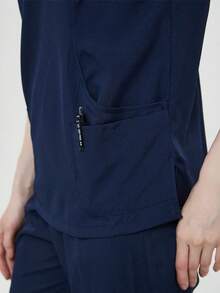 Conjunto de 2 Piezas Uniforme Quirúrgico Anti Fluidos Dama Excelente Calidad, Mujer Uniforme Medico, Conjunto Quirúrgico Filipina Pantalon, Pijama Uniforme Antifluidos Mujer - Azul Marino - Ver 11