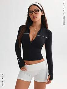 FWH Night-Glam,Figure-Hugging Silhouette,Retro-Futurism Style,Street-To-Studio,#NightGlam #RetroActivewear #DateNightReady,Sexy Reflective Workout Jacket,Night Running Coat", "Retro Yoga To Streetwear,Figure-Flattering Active Outerwear,Sexy Retro-Inspired Running Coat With Stand Collar,Women's Stylish Reflective Yoga Jacket