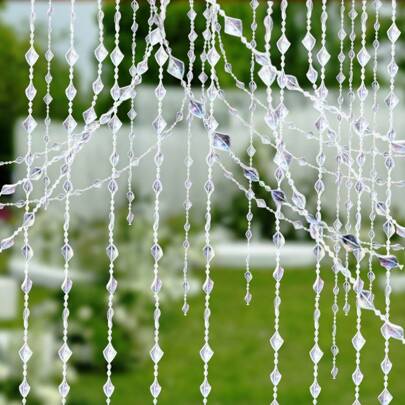 10m Guirnalda de cuentas acrílicas, cadena de cuentas transparentes de colores, para decoración de árbol de Navidad DIY, decoración de boda y cumpleaños, cuerdas de cuentas, decoración de cortinas DIY