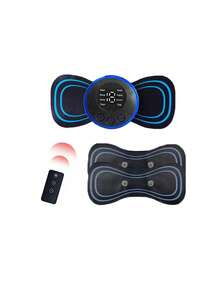 EMS 电动脉冲颈部按摩器，具有 8 种按摩模式和 19 种强度等级，深度放松，缓解肌肉紧张，1 个遥控器和按摩垫