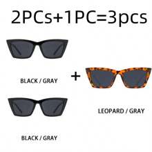 LANTEEM 1pc 2pcs 3pcs 6pcs 8pcs 10 Pcs Retro Cat Eye Black Glasses Personalized European And American Women's Fashion Glasses Summer Vacation Beach Accessories