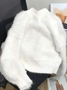 Butterfly Button Soft Faux Cashmere Women Cardigan Sweater, Solid Color Front Button Fine Velvet Ribbing, Suitable For Halloween, Christmas, Daily Wear, Spring/Autumn, Autumn/Winter