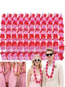 1/6/10/20/30/40/50 chiếc Vòng cổ vòng hoa Hawaii, Vòng hoa Polyester màu đỏ và hồng, Quà tặng tiệc cưới Chủ đề hoa Hawaii nhiệt đới Quà tặng tiệc Băng đô Ngày lễ Đám cưới Bãi biển Trang trí sinh nhật Đồ dùng tiệc Trang trí tiệc Hawaii (Màu ngẫu nhiên) - Nhiều màu - Xem 4