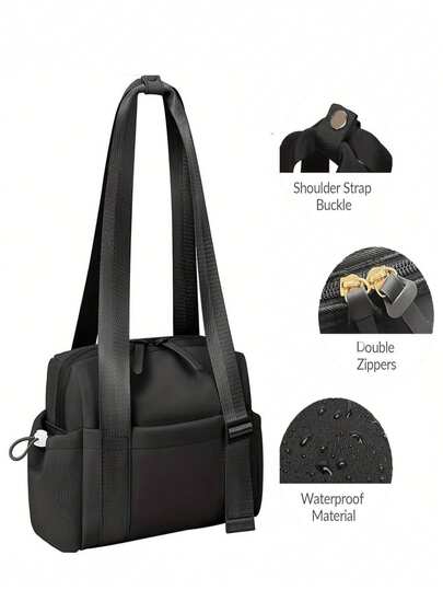 1个大容量健身包 - 多功能旅行行李袋、衣物收纳包，配有手提带、肩带和斜挎带 - 超大容量行李箱，适用于健身和收纳跑步配件，女士运动包，运动健身包，男士旅行度假包，旅行必备耐用瑜伽包