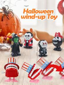 6 pièces Jouets à remonter d'Halloween, Jouets à remonter en vrac pour les faveurs de fête d'Halloween, les sacs surprises, les faveurs de fête, les prix de jeux de carnaval