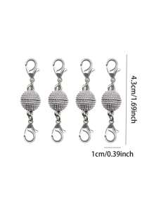 5pcs Fashion Magnetic Jewelry Clasps, Strong Magnet Necklace Clasp Closures Lobster Clasps Bracelet Converter Chain Extender For Jewelry Making - Multicolor - View 17