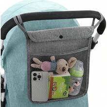 Baby Stroller Bag Hanging Net Big Bags Portable Baby Umbrella Storage Bag Pocket Cup Holder Organizer Universal Useful Accessory Double Layer Baby Stroller Hanging Bag Net Bag Baby Umbrella Bag Universal Baby Stroller Storage Bag Baby Bottle Water Cup Bag - Multicolor - View 8