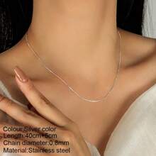 1pc Stainless Steel Lips Detail Clavicle Chain Necklace For Women