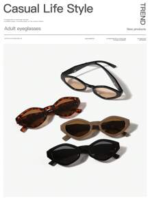 3 PCS Women's Acrylic Street Rhinestone Fashion Glasses For Daily Outings, Music Festivals And Holiday Gifts