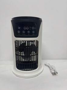 Portable Air Conditioner, Humidifier Fan - USB Powered, Battery-Free, 6-Speed Settings, Cooling Air Conditioner Fan, Suitable For Indoor And Outdoor Use, Compact Design For Office And Home, Stylish White And Blue, Portable Humidifier