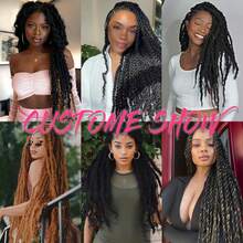 Marley Twist Braiding Hair 18 Inch Marley Twist Hair Long Cuban Twist Hair 1/3/8 Packs Ombre Blonde Afro Kinky Curly Twist Crochet Hair Synthetic Marley Hair Extensions - Black - View 7