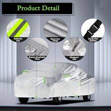 Heavy-Duty Waterproof Truck Car Cover With UV Sun Protection - All-Weather Heavy-Duty Truck Cover With Driver Door Zipper, Fit For Pickup Trucks, SUVs,  - Indoor/Outdoor Use, Adjustable Straps & Secure Fastening - Fits 209-232" Length Trucks (Full Coverage), Outdoor Vehicle Protection, Sleek Vehicle Cover, Durable Vehicle Cover, Reinforced Stitching, Suv Drivers - Silver-590*200*195 - View 4