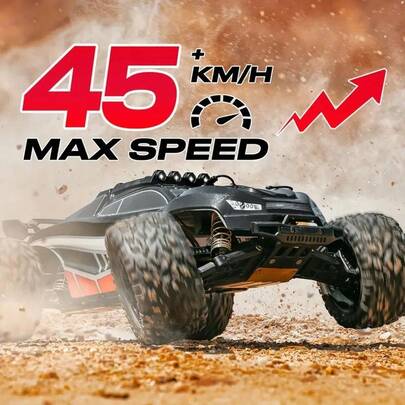 1:8 Full Scale Fast RC Cars, 45KM/H High Speed Off-Road Remote Control Truck, 2.4GHz All Terrain RC Car With LED Lights, 2600mAh Batteries, Off-Road Remote Control Sport Utility Vehicle, Independent Shock Absorption, Birthday Gifts For Sports Enthusiasts