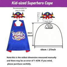 1 Pc Super Hero Capes With 1pc Super Sister Capes Kids Superhero Costumes For Halloween Party,Superhero Capes For Kids With Mask Kids Best Birthday Gifts - Royal Blue & Red - View 5