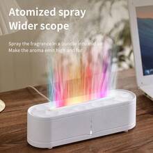 جهاز نشر الروائح الأساسية بالموجات فوق الصوتية بإضاءة لهب ملون سعة 260 مل، جهاز نشر الروائح العطرية، جهاز نشر الزيوت الأساسية المحمول بمنفذ USB، مرطب الهواء
