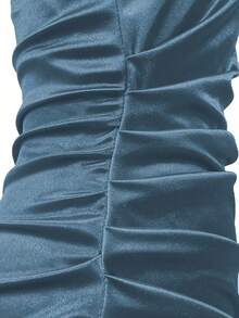 New Cross-Border Women's Clothing From Europe And America, Suitable For Bar Gatherings, Vacations, Sexy Strapless, Backless, Floating Straps, Black Fungus Edge Straps, Pleated Bag Skirt, Fashionable Slim Fit Sleeveless Dress, One Piece - 水鴨藍 - 查看 5