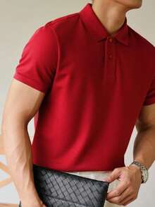 Basic UNISEX Polo Shirt For Men And Women - Red - View 2