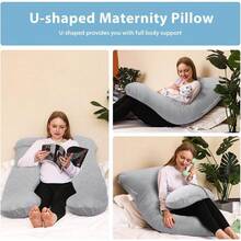 Pregnancy And Nursing Pillow For Baby + Soft Sleeping And Cuddling Pillow, 100% Cotton Pillow Cover, Removable And Washable (Jungle) - Gris Cooling - View 4