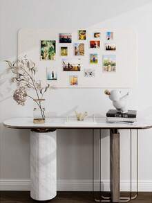 1pc Felt Decorative Board, Self-Adhesive Wall-Mounted Memo Board For Office, Home, Classroom, Reusable Photo Wall Display, Minimalist European Style Wall Decor Sticker, Suitable For Bedroom, Study, Living Room, Office, Classroom, Entryway