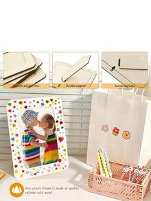 17 Peças Conjunto de Moldura de Foto de Madeira Não Acabada DIY, Kit de Pintura com Canetas Coloridas e Adesivos de Diamante de Cristal, para Decoração de Moldura, Projetos de Arte Personalizados, Quadros de Mesa Verticais, Decoração Doméstica, Exibição de Fotos Personalizadas, Presentes de Projetos de Arte, Ocasiões de Aniversário e Formatura