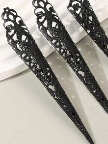 10pcs Set Hypoallergenic Metal Fingernail Nail Covers, Finger Joint Protectors - Ancient Queen Halloween Costume Accessory, Drama Dance Performance Decoration - Multicolor - View 10