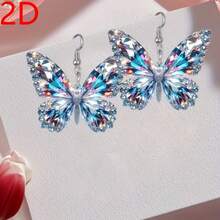 2D Valentine's Day Fun, Fashionable, Elegant And Delicate Mini Sparkling Colorful Cartoon Butterfly Acrylic Lightweight And Durable Pendant DIY Women's Pendant, Exquisite Design, Fashionable, Halloween, Christmas, Valentine's Day, Anniversary, Birthday, Holiday, Show Off Your Charm, Daily Banquets, Parties, Holidays, Leisure - 彩色 - 查看 6