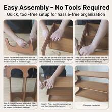 LOVEWE 5/6 Tiers Shoe Rack, Bamboo Shoe Rack, Wooden Shoe Storage Organizers, Shoe Tower For 18 Pairs, Easy To Assemble, Space Saving, Shoe Rack For Front Door Entrance, Entryway, Living Room, Bedroom, Garage - 4層 - 查看 5