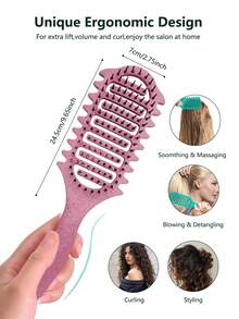 Lược định hình tóc xoăn nâng cấp mới, lược chải tóc xoăn có lông và thiết kế đặc biệt, lược tạo kiểu định hình tóc xoăn dành riêng cho tóc xoăn, định hình và định hình tóc xoăn cho nam nữ để giảm tình trạng tóc bị kéo và tách rời., Trở lại trường học, Những vật dụng cần thiết khi đi du lịch, Phụ kiện tóc cho nữ - Nhiều màu - Xem 8