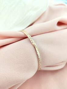 1 pieza Brazalete suelto con flor tallada de metal estilo palacio, regalo para mujer, adecuado para boda, fiesta y uso diario (el brazalete es relativamente suelto, tenga en cuenta) - pulsera - Ver 14