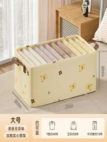 1 pieza Caja de almacenamiento de ropa plegable y plegable con asa, gran capacidad, cesta de almacenamiento portátil reforzada para ropa de cama, edredón, ahorro de espacio en el armario, dormitorio, hogar, dormitorio, cesta de lavandería, organizador de juguetes