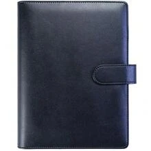 A5 PU Leather Binder Cover With Magnetic Buckle Closure, 6 Ring Personal Notebook For Organizing Planner Refill Pages, Photo Card Sleeves, Multi-Functional Card Collector-826103 - Black - View 1