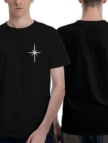 Summer Men's T Shirt Casual Round Neck Loose Tops Fashion Color Contrast Print T Shirt For Men Funny 3D Tee Street  Clothes - Black - View 1