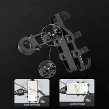 New Choice For Cycling! Motorcycle Phone Holder - Super Strong Vibration Resistance, 360 ° Free Rotation, Suitable For All Phones, Easy Navigation At Any Time Without Obstruction! - Black - View 7