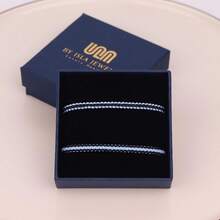 2 Pcs Pulseras de Color Rojo y Negro para Mejores Amigos y Parejas Regalo para Ella Él Cumpleaños Novio Novia Mejores Amigos Amistades - BLANCO Y NEGRO - Ver 4