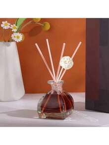 1 pieza, ambientador de 50ML con 5 varillas aromáticas, adecuado para desodorizar el baño, perfumar el dormitorio, decoración del hogar, botella de cristal, forma rectangular, sin plumas, aceite esencial perfumado de larga duración, ideal para eliminar olores, regalo ideal para el Día de San Valentín, aromaterapia, difusor, fragancia para el hogar, ambientador de casa - Muchos estilos - Ver 10