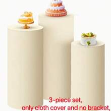 1 Bộ vỏ chân đế hình trụ trơn, tay áo trụ đàn hồi bằng vải thun cho tiệc cưới, trang trí bàn tráng miệng, phù hợp với bàn hình trụ, thích hợp làm đạo cụ đám cưới, bàn bánh kẹo, tiệc sinh nhật, sự kiện Giáng sinh, mọi mùa (không bao gồm khung) - Nhiều màu - Xem 19