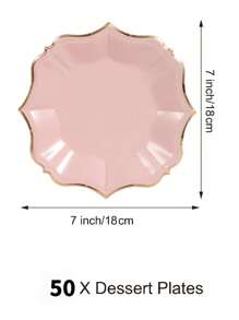 10Pcs/30Pcs-Pack Pink Paper Party Plates With Golden Foil Scalloped Edging For Birthday Wedding (9 Inches) - Pink - View 18