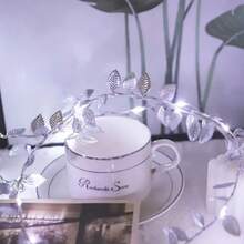 Ins Style Gold And Silver Leaf Light String, Bedside Decoration Photo Atmosphere Light, Bedroom, Living Room, Office, Wedding Party Decoration - Leaf Light - View 10