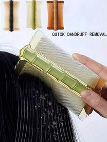 双面除虱胡须梳-去头屑结节清洁神器加密细齿梳女剃头梳去除小虱子卵超密齿梳子女生脱毛工具细齿去头屑虱子卵 - 彩色 - 查看 1