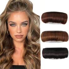 Bump It Up Volume Hair Inserts Salon Styling Tools - Fluffy Hair Bun Pad Clip (4.7 Inch-Light Brown) - Nâu nhạt - Xem 2