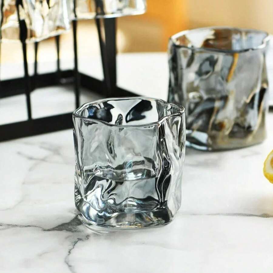 Taza de cristal transparente, glaciar, vino, whisky, café, jugo para beber en el hogar, tazas de forma Irregular, 1 Uds. - Deslumbrante - Ver 1
