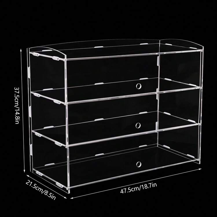 HOHOBLA Acrylic Display Case Countertop Bakery Display Case Cookie Candy Display Shelves Cabinet Showcase For Cupcake Donut Bakery ,Figure Display Case For Collectibles (3 Tiers) [Wonderful Gift For Family&Friends] - 清除 - 查看 2