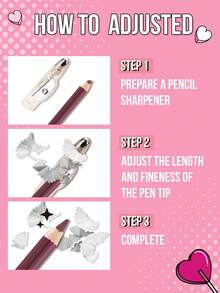 MISSLYN Silky Lip Liner Pencil, Lip Liner, Smooth Application, Long-Lasting Color, Precise Outlining, Smudge-Proof, One-Stroke Application, Silky Smooth, Lip Makeup, 3D Effect, Wooden Pencil Design, Classic Pencil Shape - #06 - Xem 8
