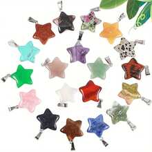 15/20/30pcs Assorted Natural Stone Pendant, Teardrop & Heart Shaped Charms, Suitable For Jewelry Making - Multicolor - View 4