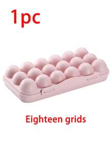 12/18格食品储物盒，带盖，可拆卸隔板，可堆叠设计，带鸡蛋托盘，塑料材质，可重复使用 - 彩色 - 查看 14