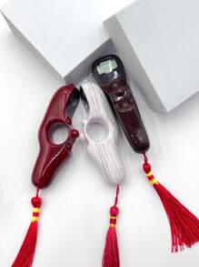 Prayer Beads With Red Tassel, Wooden Grain Rotating Bead LCD Digital Counter, Convenient For Prayer Counting, People Counting And Other Functions - Multicolor - View 3