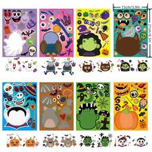 8/16/24/32pcs Halloween Kids Stickers, Can Create Various Halloween Character Expressions, Suitable For Halloween Kids Party, Crafts, Game Activities, Etc. - Multicolor - View 1